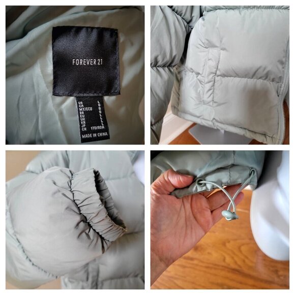 Forever 21 Puffer Jacket  Zipper Closure  in Sage Green - L - Picture 6 of 6